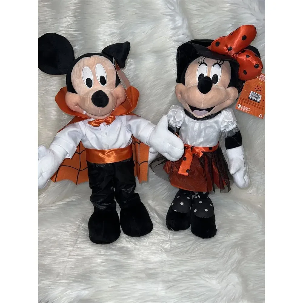 Disney's Mickey And Minnie Mouse Greeters Vampire and Witch‎ Halloween New